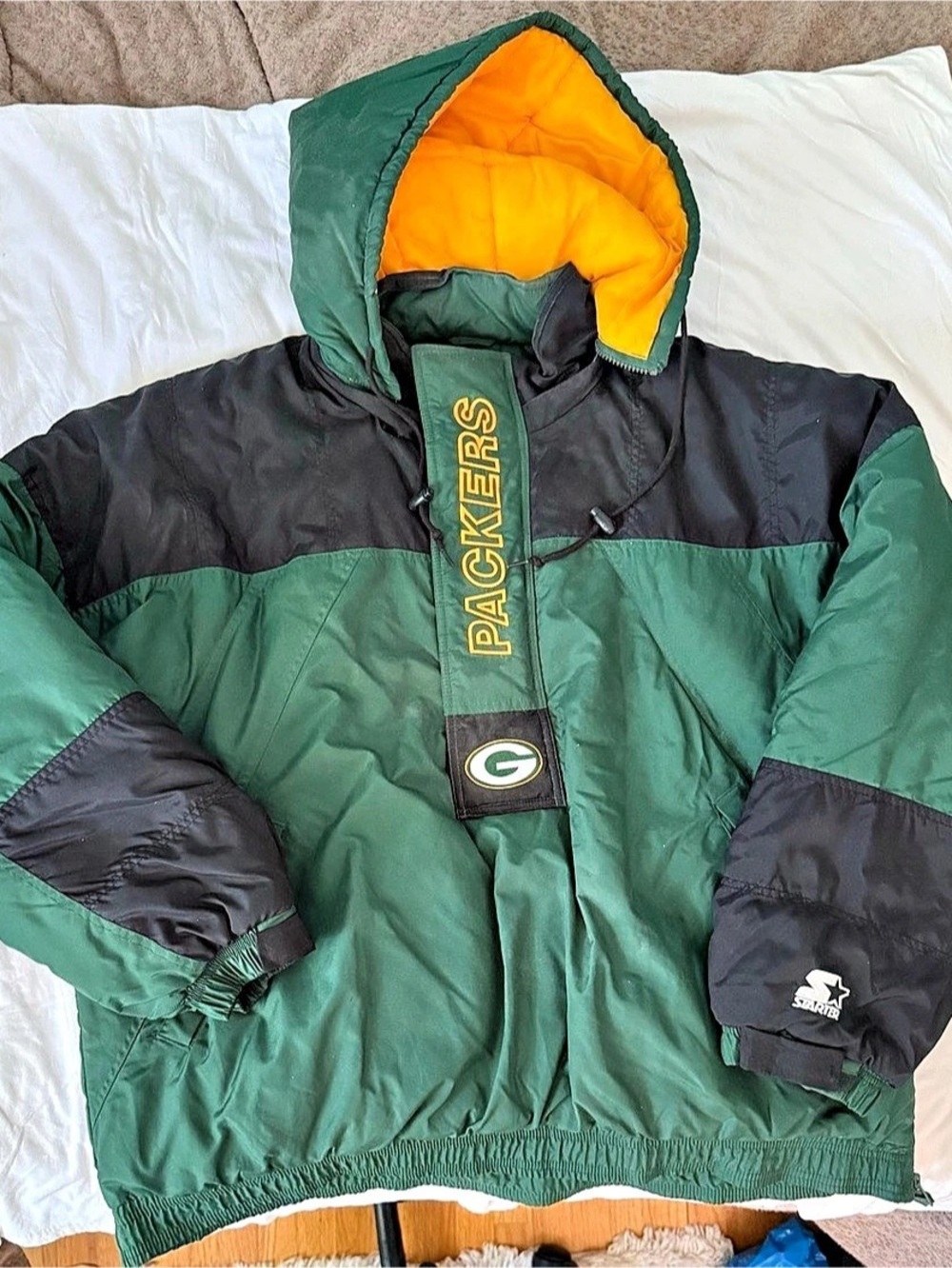 Starter Vintage Green Bay Packers NFL Pro Line Starter Puffer Anorak Jacket